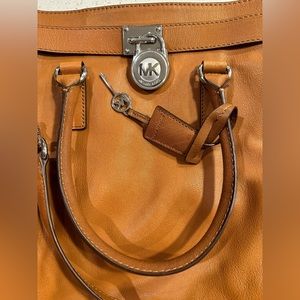 Michael Kors Hamilton 30F91HMT3L Luggage LG NS Tote Genuine Leather